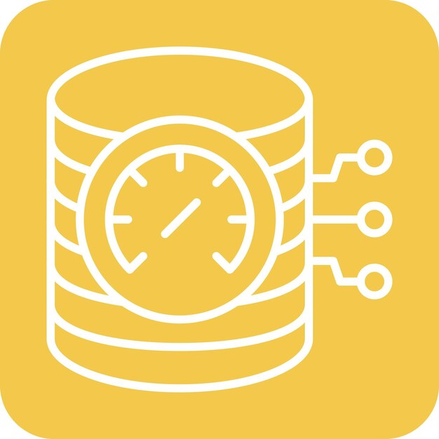 El icono del vector de velocidad de la base de datos se puede utilizar para el conjunto de iconos de alojamiento web