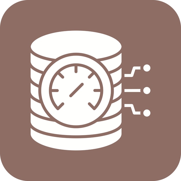 El icono del vector de velocidad de la base de datos se puede utilizar para el conjunto de iconos de alojamiento web