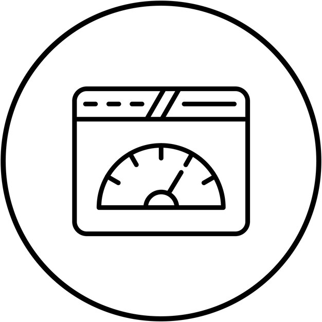 El icono del vector de velocidad de la página se puede utilizar para el conjunto de iconos de marketing web