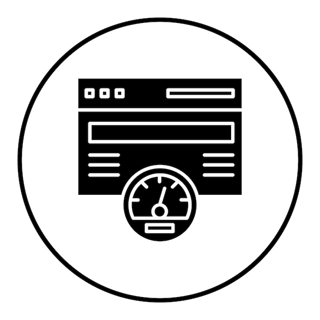 El icono del vector de velocidad de la página se puede utilizar para el conjunto de iconos de SEO y SEM
