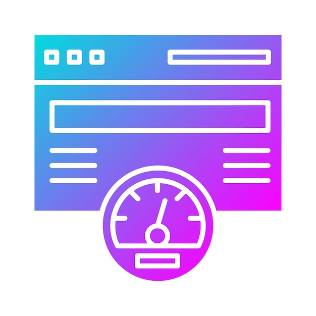 El icono del vector de velocidad de la página se puede utilizar para el conjunto de iconos de SEO y SEM