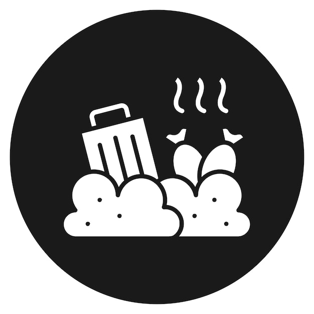 El icono del vector de vertedero se puede utilizar para el conjunto de iconos de contaminación