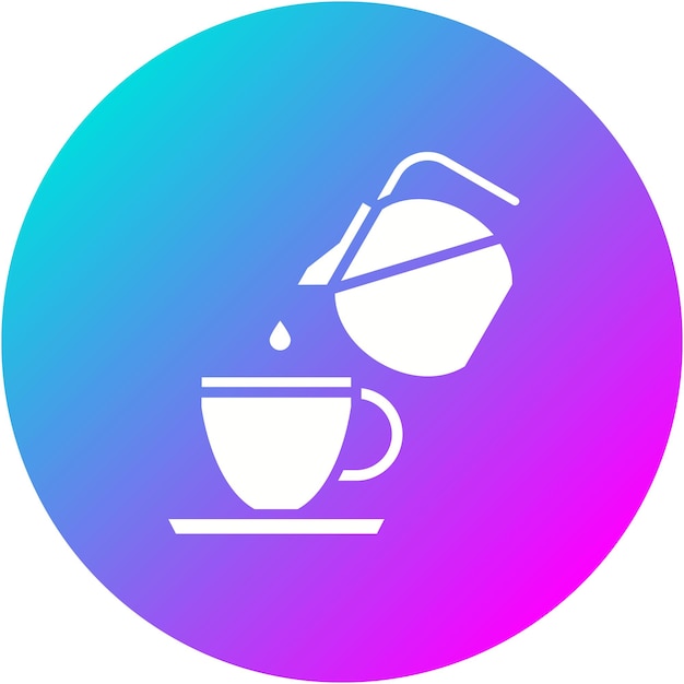 El icono del vector de vertido de café se puede usar para el conjunto de iconos de la cafetería