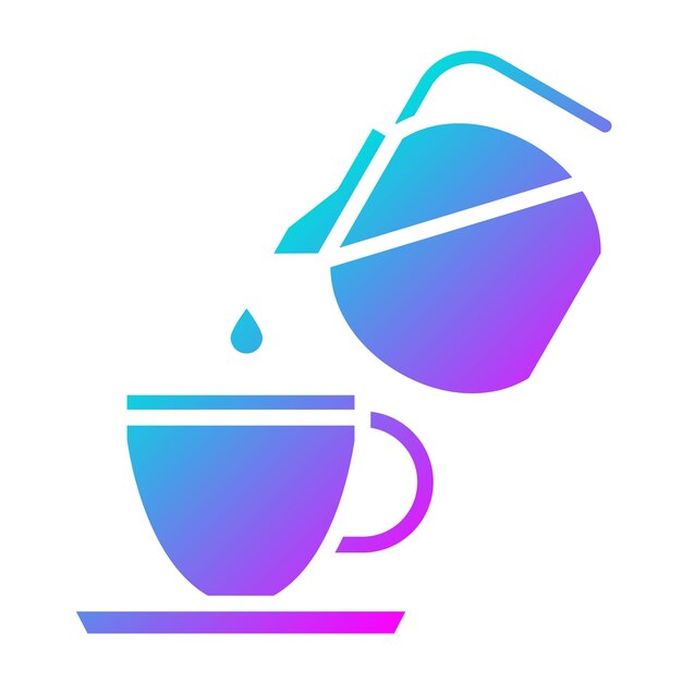 El icono del vector de vertido de café se puede usar para el conjunto de iconos de la cafetería