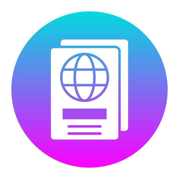 El icono del vector de viaje de Visa se puede utilizar para el conjunto de iconos de planificación de vacaciones