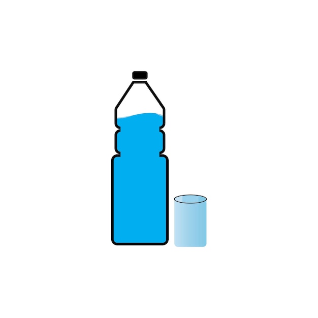 Icono de vector de vidrio y botella de plástico