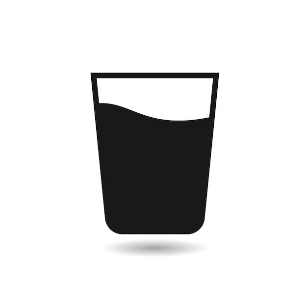 Vector icono de vector de vidrio o símbolo de vaso de bebida