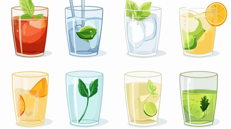 Vector icono de vector de vidrio transparente de agua aislado sobre un fondo blanco
