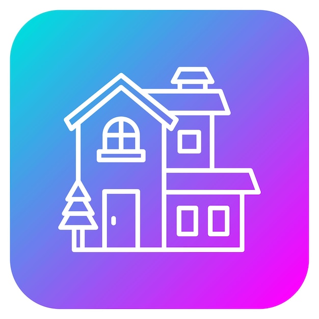 El icono del vector de la villa se puede usar para el conjunto de iconos de la aldea