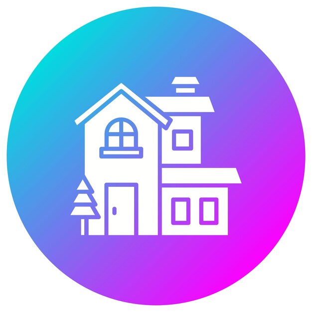El icono del vector de la villa se puede usar para el conjunto de iconos de la aldea