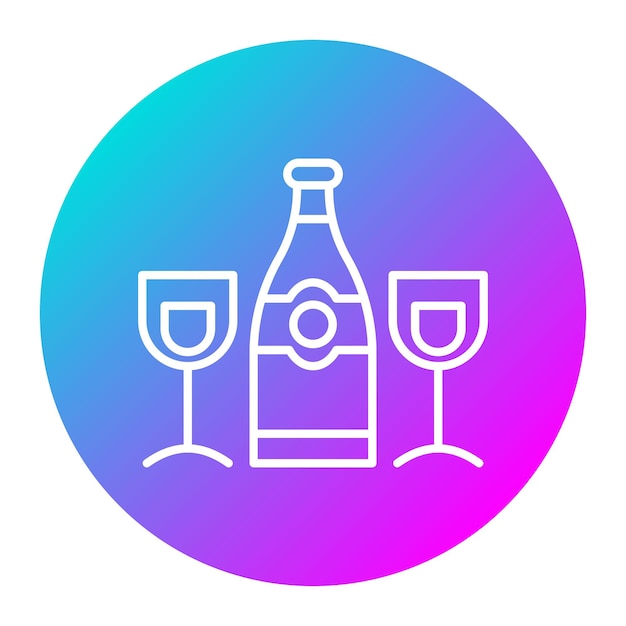 El icono de vector de vino gratuito se puede utilizar para el conjunto de iconos de espacio de coworking