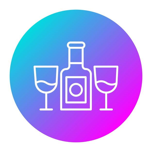 El icono del vector de vino se puede usar para el conjunto de iconos de comodidad