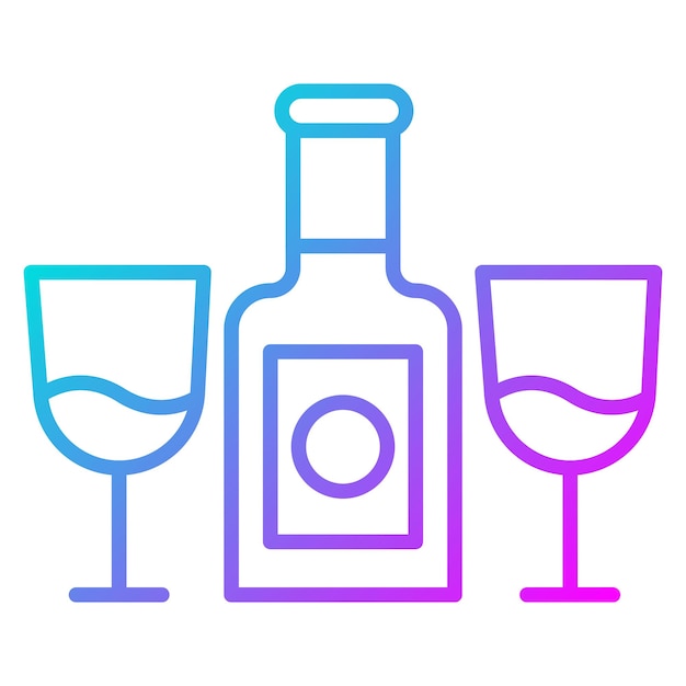 El icono del vector de vino se puede usar para el conjunto de iconos de comodidad