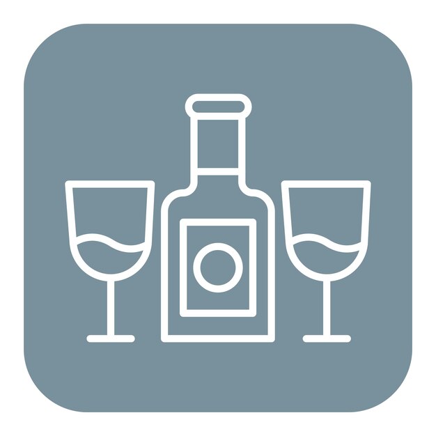 El icono del vector de vino se puede usar para el conjunto de iconos de comodidad
