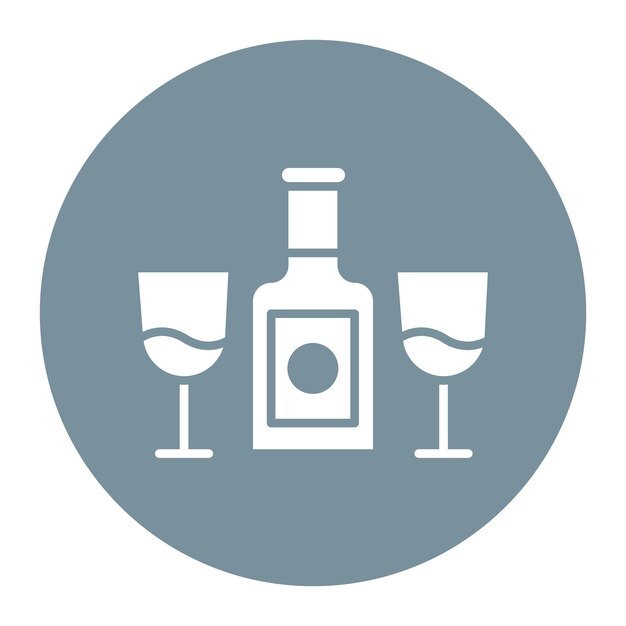 El icono del vector de vino se puede usar para el conjunto de iconos de comodidad