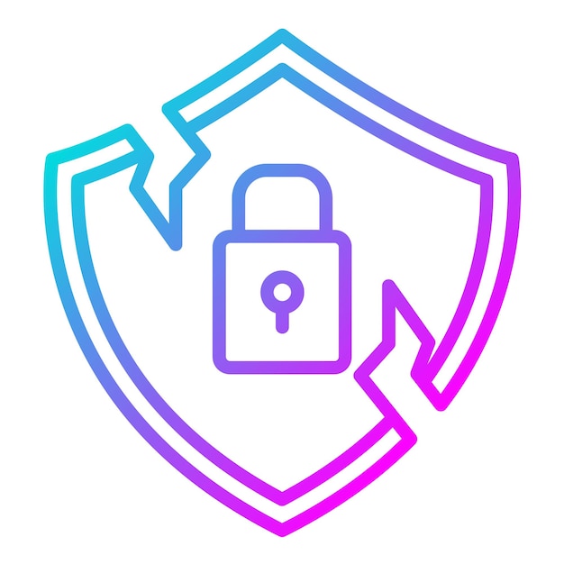 El icono del vector de violación de seguridad se puede utilizar para el conjunto de iconos de gestión de riesgos