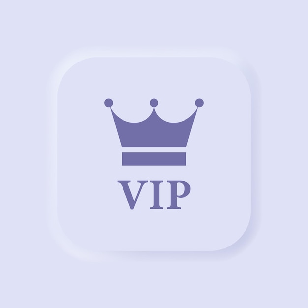 Icono de vector vip en estilo neumorfismo botón neumórfico ilustración vectorial