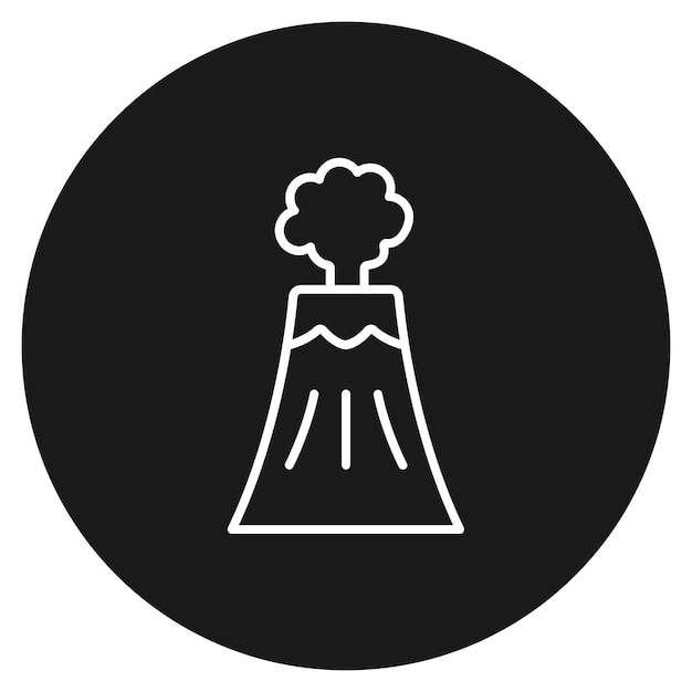 El icono del vector del volcán se puede utilizar para el conjunto de iconos de contaminación