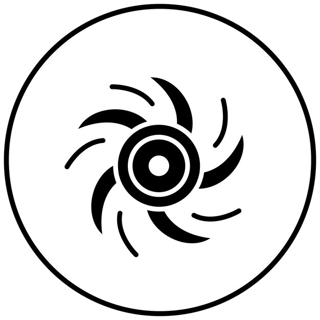 El icono del vector de vórtice se puede usar para el conjunto de iconos de ciencia ficción