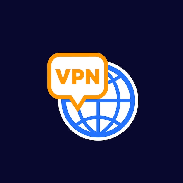 Icono de vector de VPN en la oscuridad