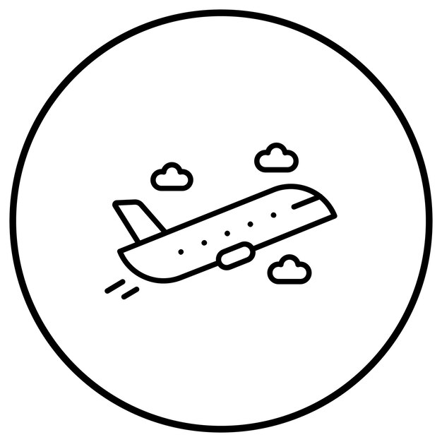 El icono del vector de vuelo se puede utilizar para el conjunto de iconos de inmigración