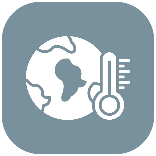 El icono del vector de Waming global se puede usar para el conjunto de iconos de desastres naturales
