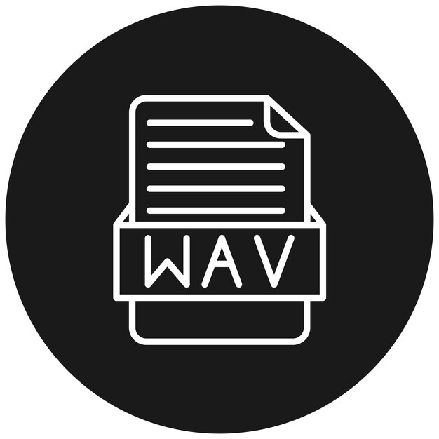 El icono del vector WAV se puede utilizar para el conjunto de iconos de formatos de archivo