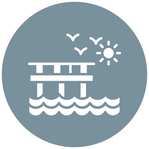 El icono del vector Wharves se puede usar para el conjunto de iconos de la línea costera