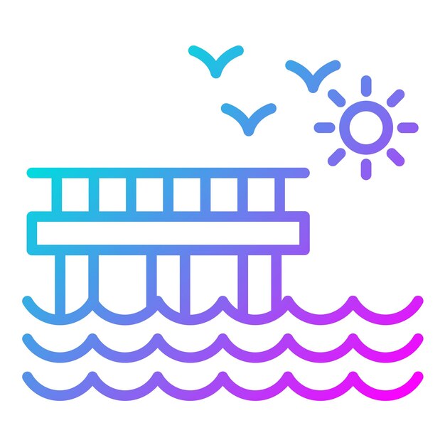 El icono del vector Wharves se puede usar para el conjunto de iconos de la línea costera