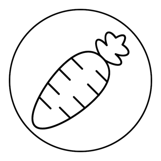 El icono del vector de zanahorias se puede utilizar para el conjunto de iconos de frutas y verduras