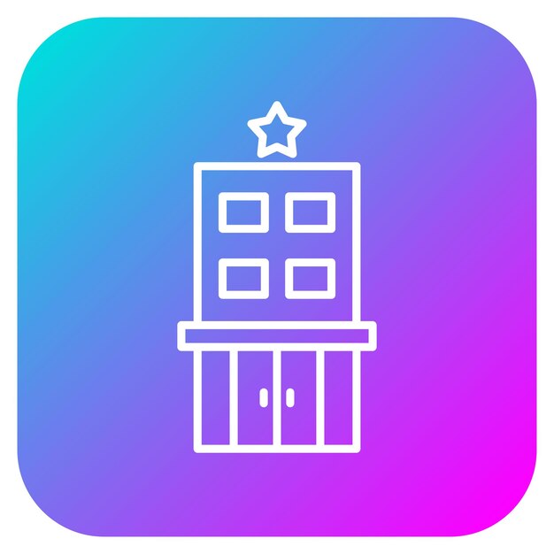 El icono vectorial de 1 estrella del hotel se puede utilizar para el conjunto de iconos de gestión del hotel