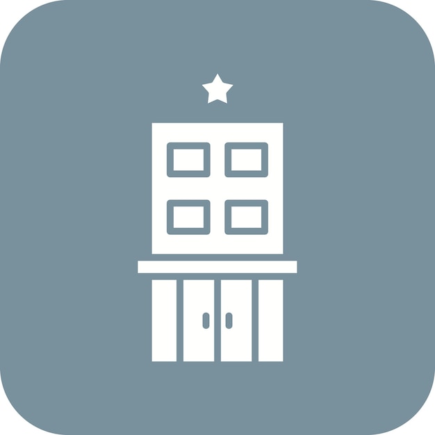 El icono vectorial de 1 estrella del hotel se puede utilizar para el conjunto de iconos de gestión del hotel
