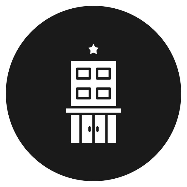 El icono vectorial de 1 estrella del hotel se puede utilizar para el conjunto de iconos de gestión del hotel