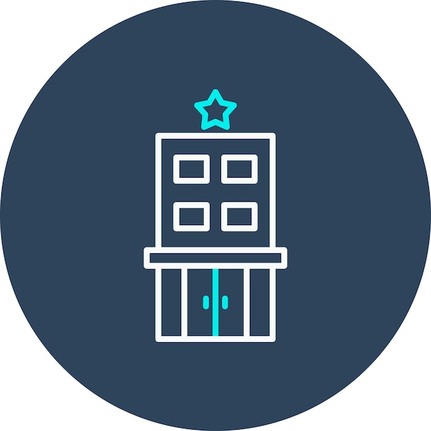 El icono vectorial de 1 estrella del hotel se puede utilizar para el conjunto de iconos de gestión del hotel