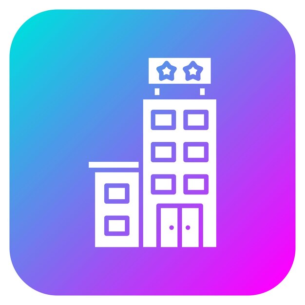 El icono vectorial de 2 estrellas del hotel se puede utilizar para el conjunto de iconos de gestión del hotel