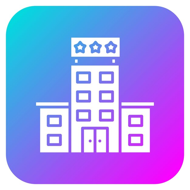El icono vectorial de 3 estrellas del hotel se puede utilizar para el conjunto de iconos de gestión del hotel