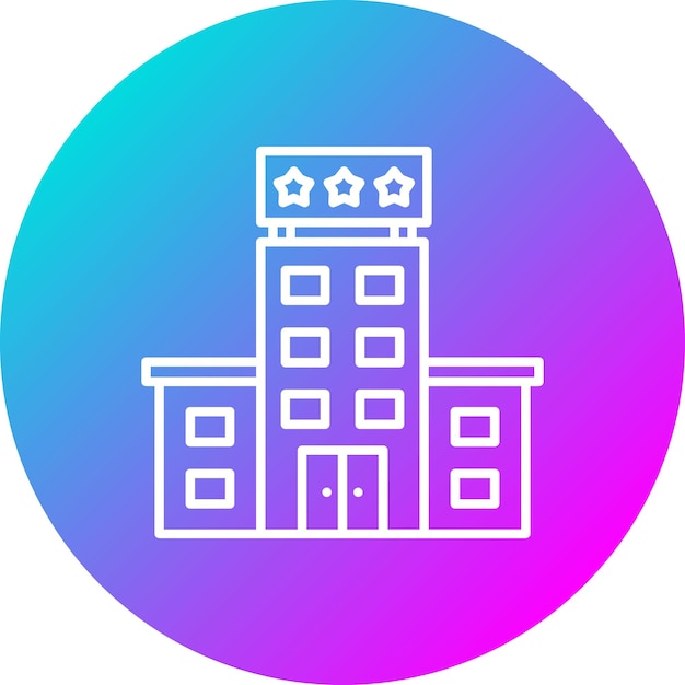 El icono vectorial de 3 estrellas del hotel se puede utilizar para el conjunto de iconos de gestión del hotel