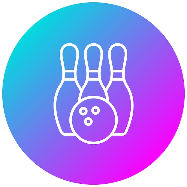 El icono vectorial de 3 pines de bolos se puede usar para el conjunto de iconos de bolos
