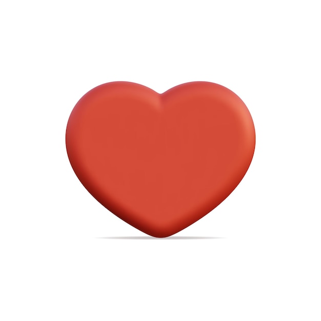Icono vectorial 3D de un corazón rojo que simboliza el amor y el afecto