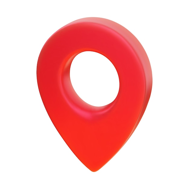 Icono vectorial 3D de marcador de ubicación rojo que simboliza la navegación