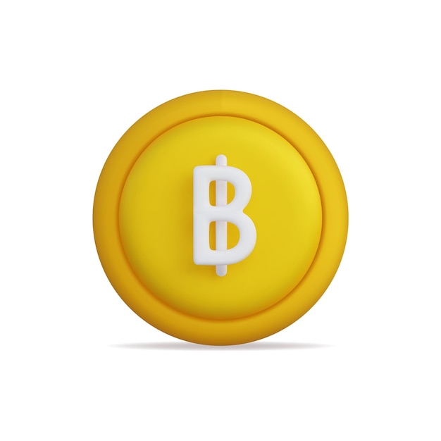 Icono vectorial 3D de una moneda bitcoin amarilla que hace hincapié en sus características de moneda digital