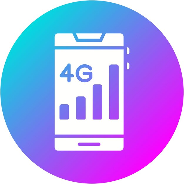 El icono vectorial de 4 barras de Signal Cellular se puede utilizar para el conjunto de iconos de la interfaz de usuario móvil