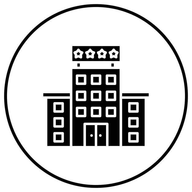 El icono vectorial de 4 estrellas del hotel se puede utilizar para el conjunto de iconos de gestión del hotel