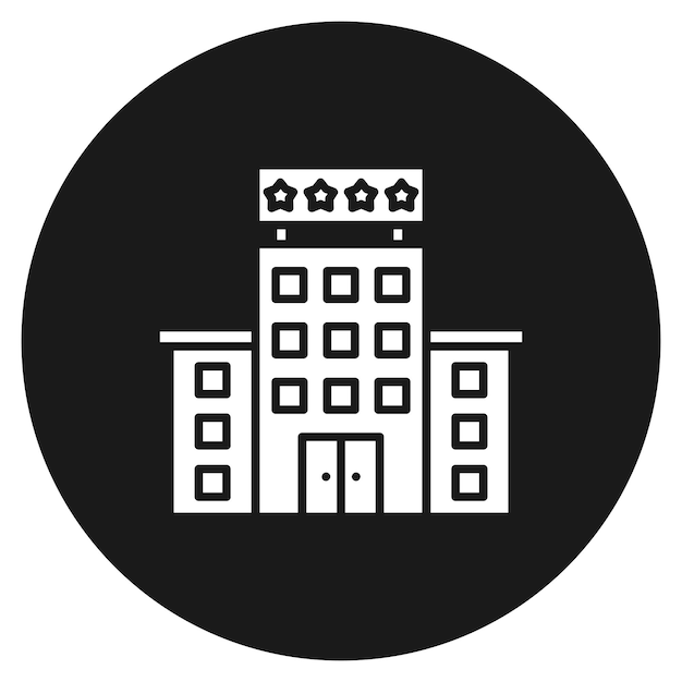 El icono vectorial de 4 estrellas del hotel se puede utilizar para el conjunto de iconos de gestión del hotel
