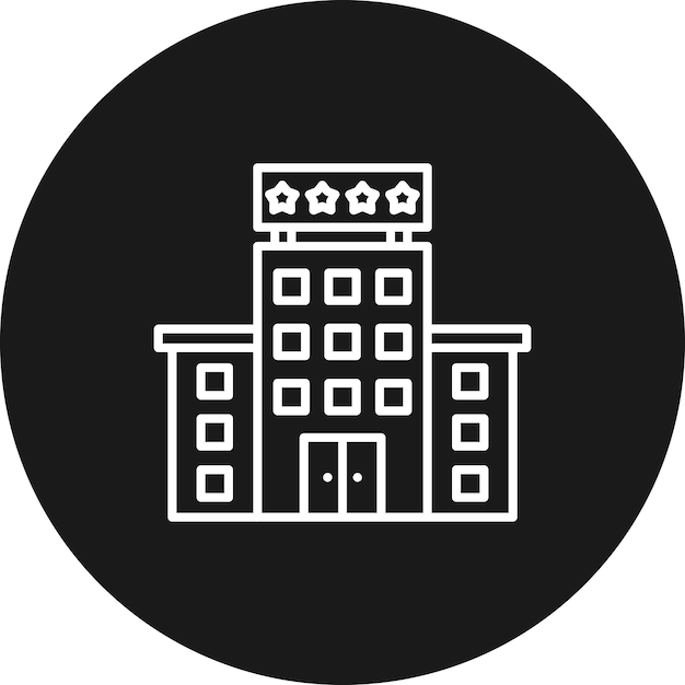 El icono vectorial de 4 estrellas del hotel se puede utilizar para el conjunto de iconos de gestión del hotel