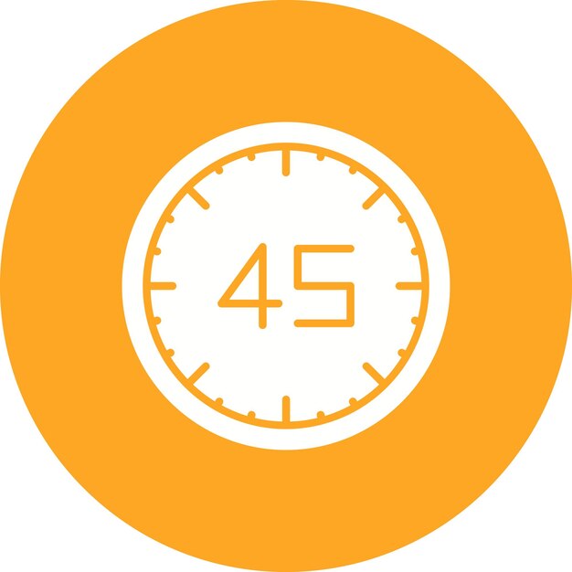El icono vectorial de 45 minutos se puede utilizar para el conjunto de iconos de hora y fecha