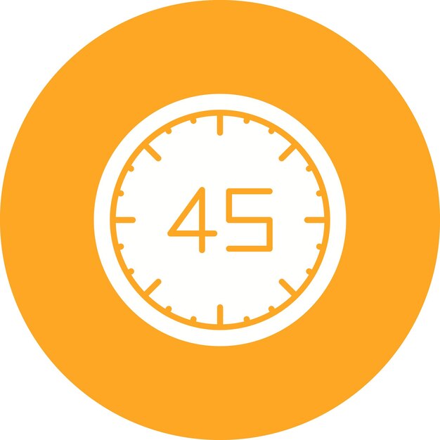 El icono vectorial de 45 minutos se puede utilizar para el conjunto de iconos de hora y fecha