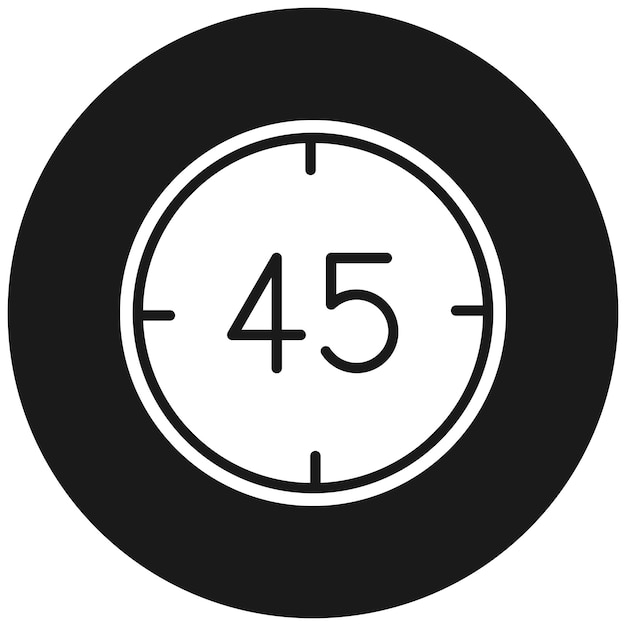 Vector el icono vectorial de 45 minutos se puede utilizar para el conjunto de iconos de hora y fecha