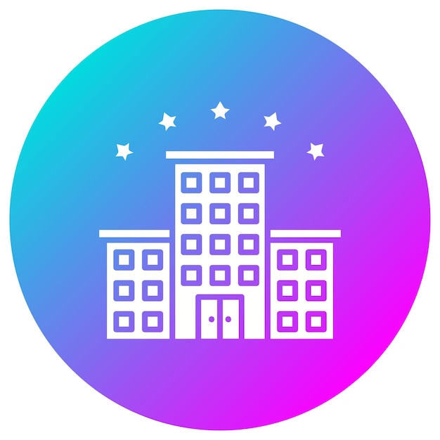 El icono vectorial de 5 estrellas del hotel se puede utilizar para el conjunto de iconos de gestión del hotel