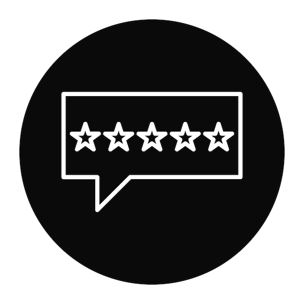 El icono vectorial de 5 estrellas se puede utilizar para el conjunto de iconos de comentarios del cliente